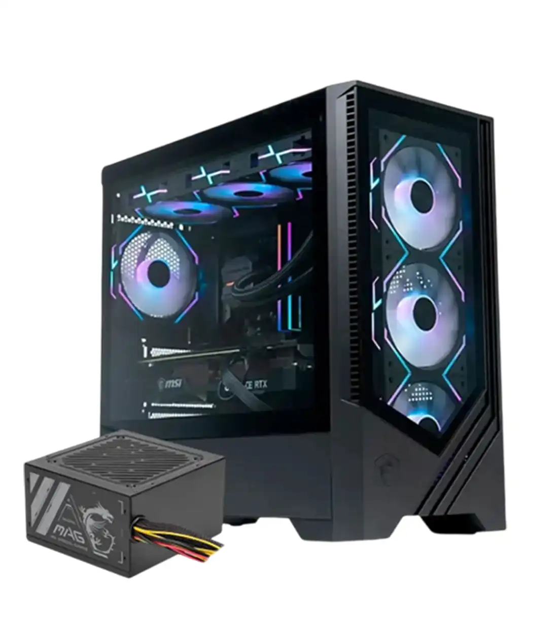 کیس و پاور گیمینگ ام اس آی PAG FORGE M100L + MAG A500N-H