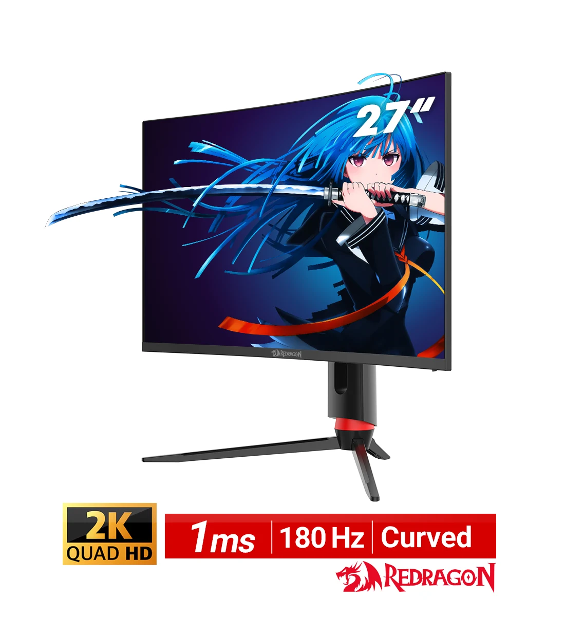 مانیتور گیمینگ سایز 27 اینچ خمیده برند ردراگون مدل GMQ2712RVC
