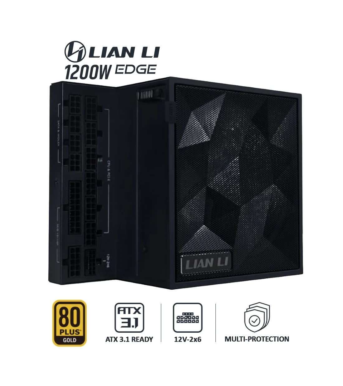 پاور 1200 وات لیان لی EDGE GOLD 1200 UK Black Full Modular به همراه هاب