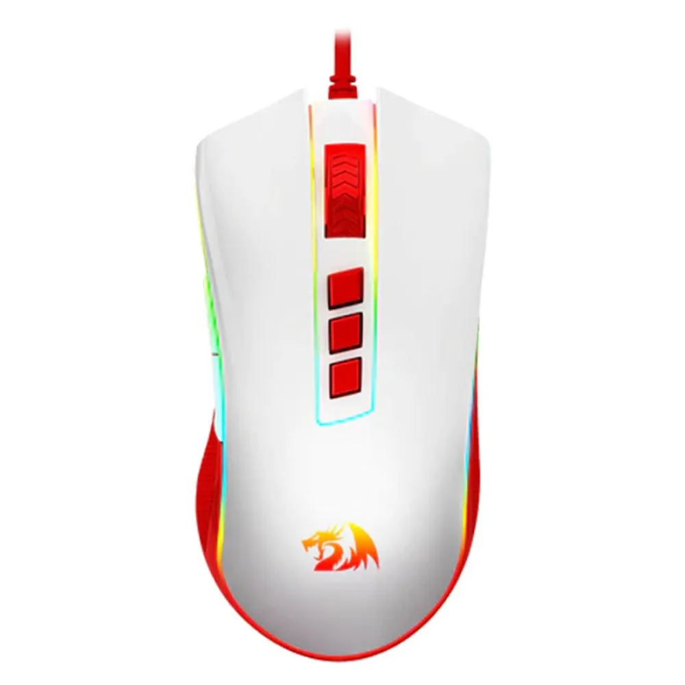 موس گیمینگ ردراگون COBRA Red White M711C